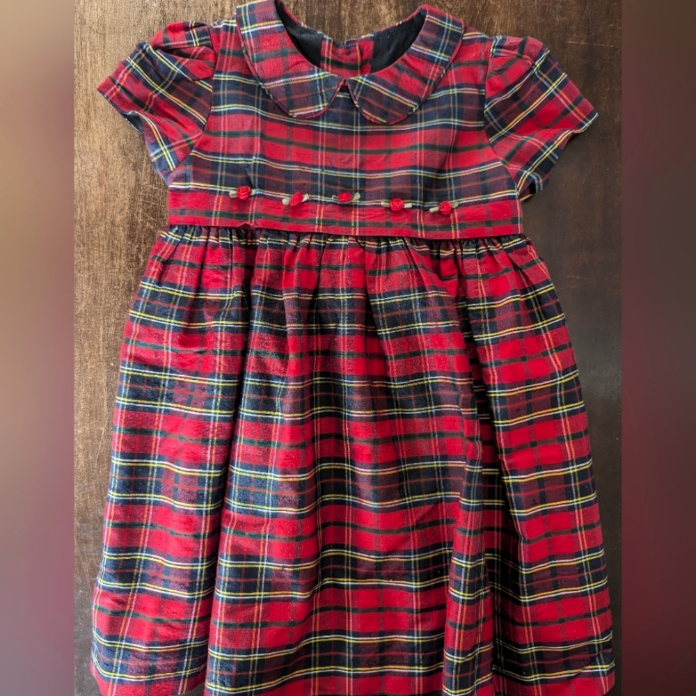 Vintage Christmas Holiday Silk Talbots Kids 24M Special Occasion Dress
